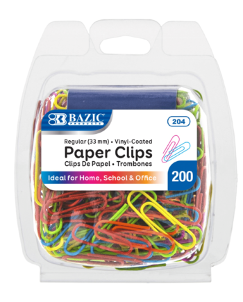 BAZIC No.1 Regular (33mm) Color Paper Clips