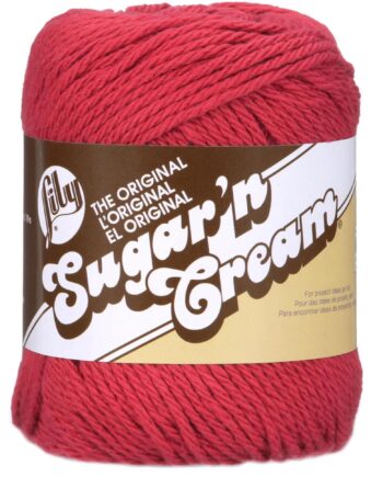 Lily  Sugar'n Cream Yarn Stripes Country Red, 2oz