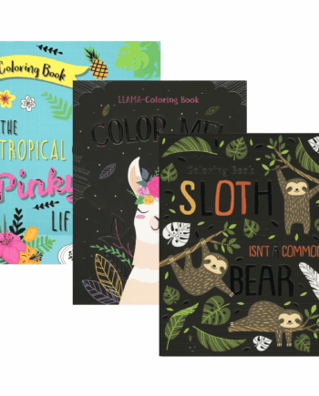 Sloth, Llama, Flamingo Foil,Coloring Book